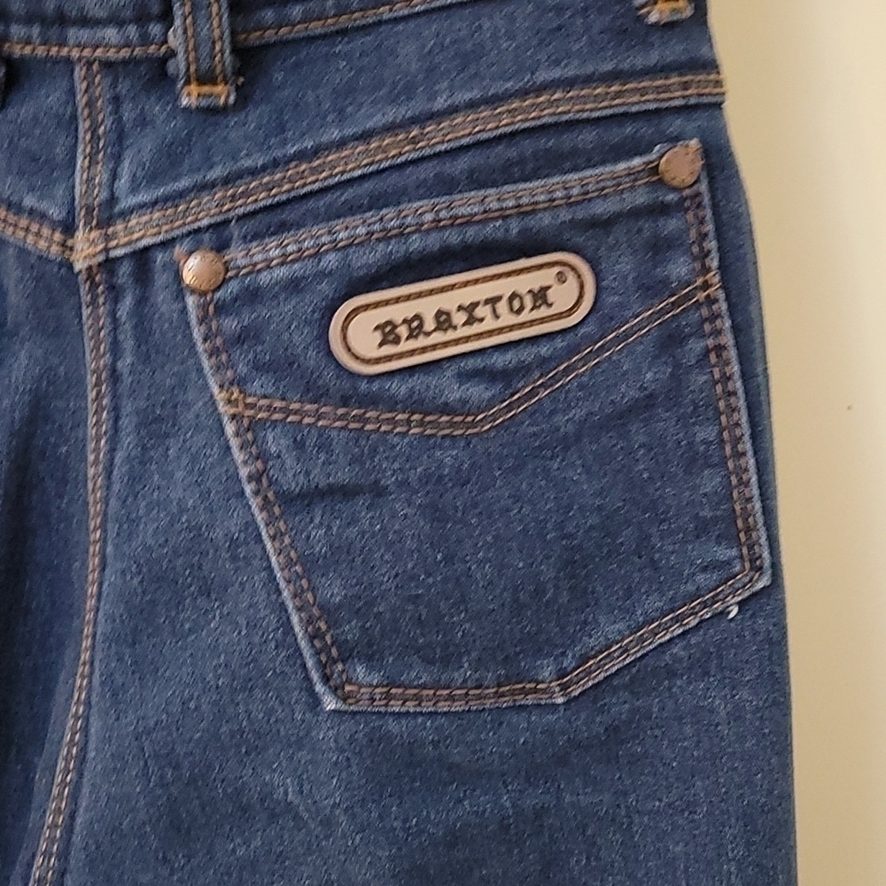Vtg BRAXTON 1980s Junior High Rise Stretch Blue Denim Ankle Jeans Size 0 - 2 - Picture 6 of 11